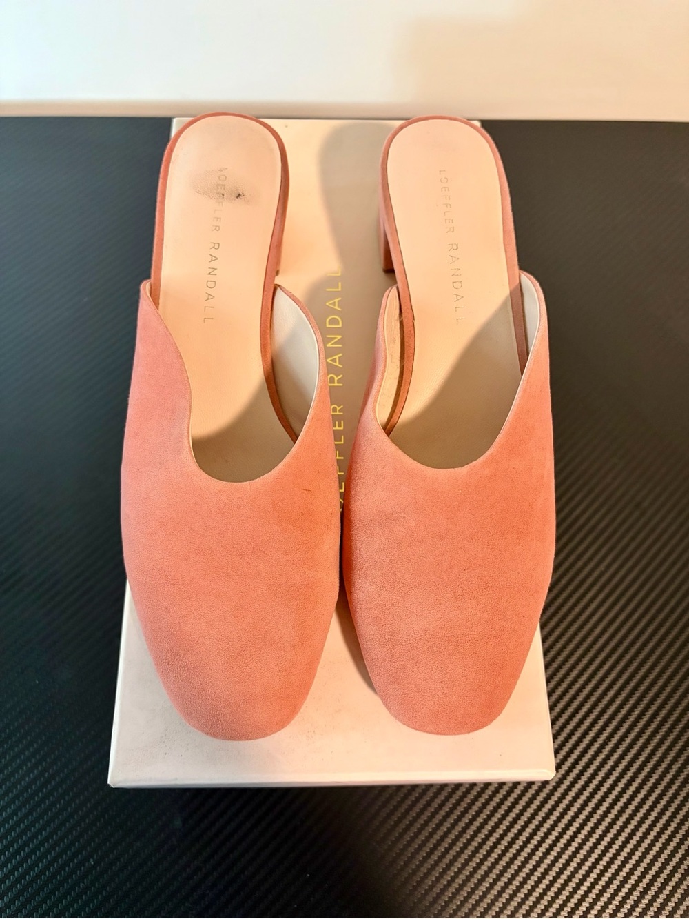 Loeffler Randall Pink Rose Suede Slide Mules